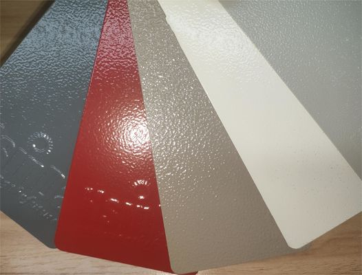 Rimpelpoedercoating met 180-200°C-harding, deeltjesgrootte 30-42μm en hoge/matte/lage glans voor industriële en artistieke toepassingen